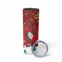 Christmas Canada Skinny Tumbler Joyeux Noel - Caribou With Maple Leaf - Wonder Print Shop