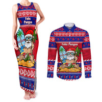 Custom Guam Christmas Couples Matching Tank Maxi Dress and Long Sleeve Button Shirt Guaman Santas Felis Pasgua - Wonder Print Shop