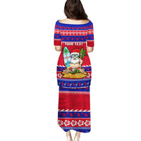 Custom Guam Christmas Family Matching Puletasi Dress and Hawaiian Shirt Guaman Santas Felis Pasgua - Wonder Print Shop