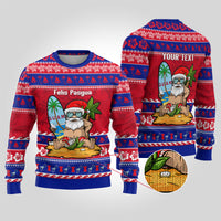 Custom Guam Christmas Ugly Christmas Sweater Guaman Santas Felis Pasgua - Wonder Print Shop