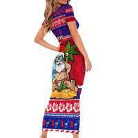Custom Guam Christmas Short Sleeve Bodycon Dress Guaman Santas Felis Pasgua - Wonder Print Shop