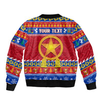 Custom Philippines Christmas Sleeve Zip Bomber Jacket Filipino Parol Maligayang Pasko - Wonder Print Shop