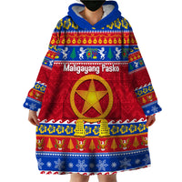 Custom Philippines Christmas Wearable Blanket Hoodie Filipino Parol Maligayang Pasko - Wonder Print Shop
