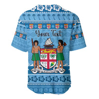 Custom Fiji Christmas Baseball Jersey Fijian Tapa Marau na Kerisimasi - Wonder Print Shop