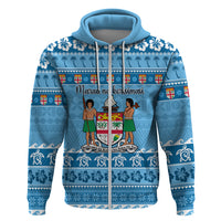 Custom Fiji Christmas Hoodie Fijian Tapa Marau na Kerisimasi - Wonder Print Shop