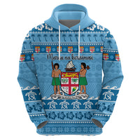 Custom Fiji Christmas Hoodie Fijian Tapa Marau na Kerisimasi - Wonder Print Shop