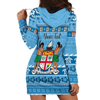Custom Fiji Christmas Hoodie Dress Fijian Tapa Marau na Kerisimasi - Wonder Print Shop