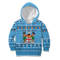 Custom Fiji Christmas Kid Hoodie Fijian Tapa Marau na Kerisimasi - Wonder Print Shop