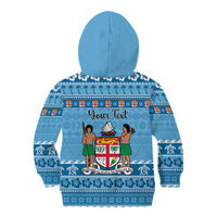 Custom Fiji Christmas Kid Hoodie Fijian Tapa Marau na Kerisimasi - Wonder Print Shop