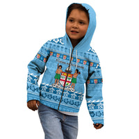 Custom Fiji Christmas Kid Hoodie Fijian Tapa Marau na Kerisimasi - Wonder Print Shop