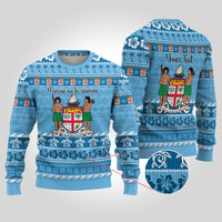 Custom Fiji Christmas Ugly Christmas Sweater Fijian Tapa Marau na Kerisimasi - Wonder Print Shop