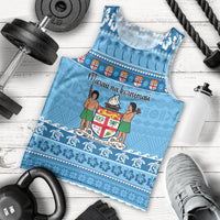 Custom Fiji Christmas Men Tank Top Fijian Tapa Marau na Kerisimasi - Wonder Print Shop