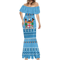 Custom Fiji Christmas Mermaid Dress Fijian Tapa Marau na Kerisimasi - Wonder Print Shop