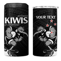 Custom Aotearoa Rugby 4 in 1 Can Cooler Tumbler Maori Kiwi - Mascot Style - Wonder Print Shop