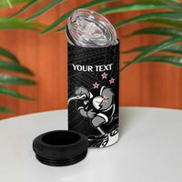Custom Aotearoa Rugby 4 in 1 Can Cooler Tumbler Maori Kiwi - Mascot Style - Wonder Print Shop
