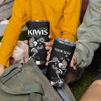 Custom Aotearoa Rugby Tumbler Cup Maori Kiwi - Mascot Style - Wonder Print Shop