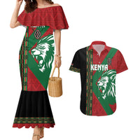 Kenya Rugby Custom Couples Matching Mermaid Dress and Hawaiian Shirt Go Lionesses - African Pattern - Wonder Print Shop
