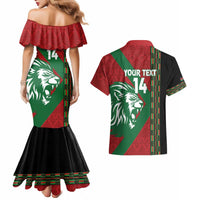 Kenya Rugby Custom Couples Matching Mermaid Dress and Hawaiian Shirt Go Lionesses - African Pattern - Wonder Print Shop