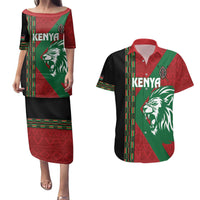 Kenya Rugby Custom Couples Matching Puletasi and Hawaiian Shirt Go Lionesses - African Pattern - Wonder Print Shop