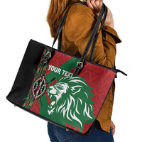 Kenya Rugby Custom Leather Tote Bag Go Lionesses - African Pattern - Wonder Print Shop
