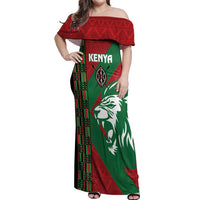 Kenya Rugby Custom Off Shoulder Maxi Dress Go Lionesses - African Pattern - Wonder Print Shop