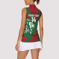 Kenya Rugby Custom Women Sleeveless Polo Shirt Go Lionesses - African Pattern - Wonder Print Shop