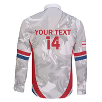 Custom England Darts Family Matching Off The Shoulder Long Sleeve Dress and Hawaiian Shirt Go Champions Grunge Marble Style - Wonder Print Shop