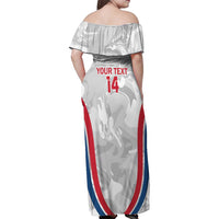 Custom England Darts Family Matching Off Shoulder Maxi Dress and Hawaiian Shirt Go Champions Grunge Marble Style - Wonder Print Shop