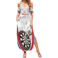 Custom England Darts Family Matching Summer Maxi Dress and Hawaiian Shirt Go Champions Grunge Marble Style - Wonder Print Shop