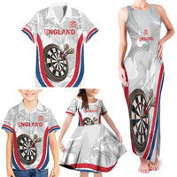 Custom England Darts Family Matching Tank Maxi Dress and Hawaiian Shirt Go Champions Grunge Marble Style - Wonder Print Shop