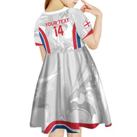 Custom England Darts Kid Short Sleeve Dress Go Champions Grunge Marble Style - Wonder Print Shop