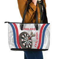 Custom England Darts Leather Tote Bag Go Champions Grunge Marble Style - Wonder Print Shop