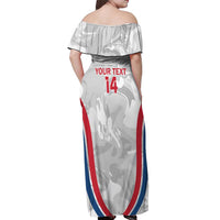 Custom England Darts Off Shoulder Maxi Dress Go Champions Grunge Marble Style - Wonder Print Shop