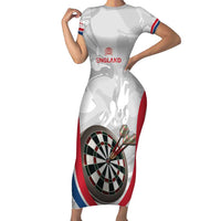Custom England Darts Short Sleeve Bodycon Dress Go Champions Grunge Marble Style - Wonder Print Shop