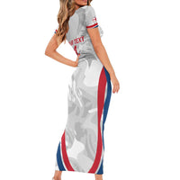 Custom England Darts Short Sleeve Bodycon Dress Go Champions Grunge Marble Style - Wonder Print Shop