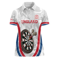 Custom England Darts Women Polo Shirt Go Champions Grunge Marble Style - Wonder Print Shop