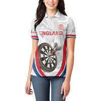 Custom England Darts Women Polo Shirt Go Champions Grunge Marble Style - Wonder Print Shop