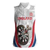 Custom England Darts Women Sleeveless Polo Shirt Go Champions Grunge Marble Style - Wonder Print Shop