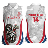 Custom England Darts Women Sleeveless Polo Shirt Go Champions Grunge Marble Style - Wonder Print Shop