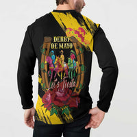 Derby De Mayo 2025 Button Sweatshirt Pinata Horse Racing Let's Fiesta