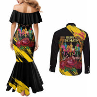 Derby De Mayo 2025 Couples Matching Mermaid Dress and Long Sleeve Button Shirt Pinata Horse Racing Let's Fiesta