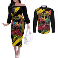 Derby De Mayo 2025 Couples Matching Off The Shoulder Long Sleeve Dress and Long Sleeve Button Shirt Pinata Horse Racing Let's Fiesta
