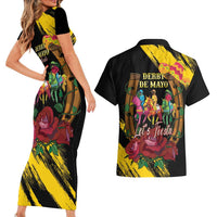 Derby De Mayo 2025 Couples Matching Short Sleeve Bodycon Dress and Hawaiian Shirt Pinata Horse Racing Let's Fiesta