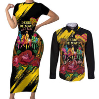 Derby De Mayo 2025 Couples Matching Short Sleeve Bodycon Dress and Long Sleeve Button Shirt Pinata Horse Racing Let's Fiesta