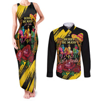 Derby De Mayo 2025 Couples Matching Tank Maxi Dress and Long Sleeve Button Shirt Pinata Horse Racing Let's Fiesta