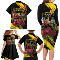 Derby De Mayo 2025 Family Matching Long Sleeve Bodycon Dress and Hawaiian Shirt Pinata Horse Racing Let's Fiesta