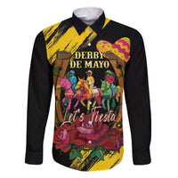 Derby De Mayo 2025 Family Matching Off The Shoulder Long Sleeve Dress and Hawaiian Shirt Pinata Horse Racing Let's Fiesta