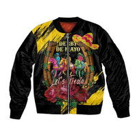 Derby De Mayo 2025 Sleeve Zip Bomber Jacket Pinata Horse Racing Let's Fiesta - Wonder Print Shop