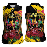 Derby De Mayo 2025 Women Sleeveless Polo Shirt Pinata Horse Racing Let's Fiesta - Wonder Print Shop