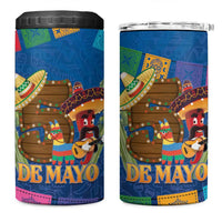 Mexico Cinco De Mayo 2025 4 in 1 Can Cooler Tumbler Chili Pepper Let's Fiesta